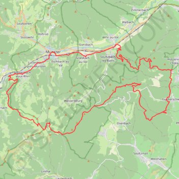 Itinéraire Petit Ballon - Munster, distance, dénivelé, altitude, carte, profil, trace GPS