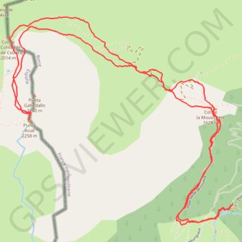 Itinéraire Pic Acué o Gabedaille, distance, dénivelé, altitude, carte, profil, trace GPS