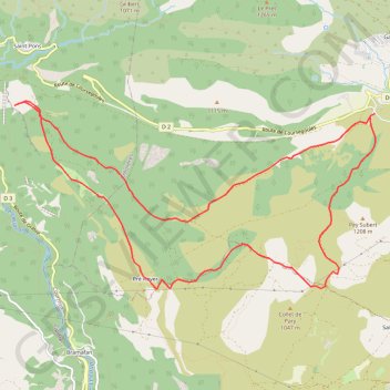 Itinéraire LA ROUBINE BAU Saint JEAN, distance, dénivelé, altitude, carte, profil, trace GPS