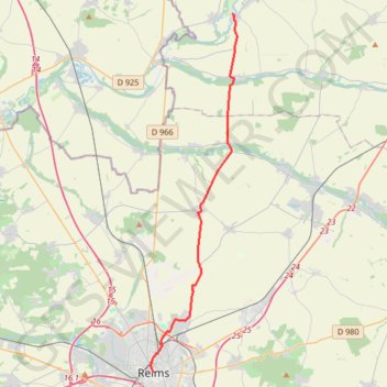 Itinéraire 08 vieux les asfeld - tinqueux 26, distance, dénivelé, altitude, carte, profil, trace GPS