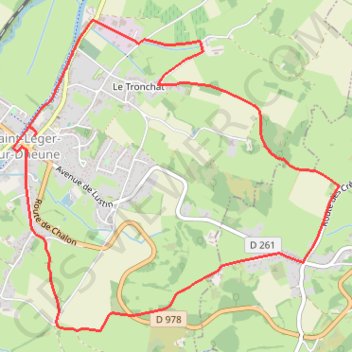 Itinéraire Circuit de Saint-Léger-sur-Dheune, distance, dénivelé, altitude, carte, profil, trace GPS