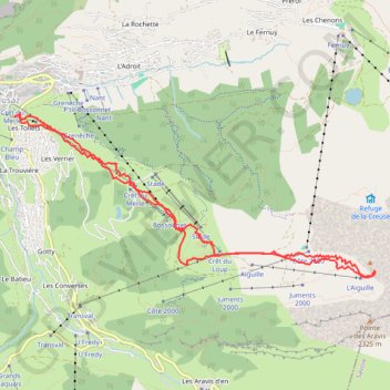 Itinéraire Aiguille des Calvaires, à partir de La Clusaz, distance, dénivelé, altitude, carte, profil, trace GPS