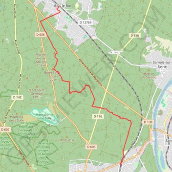 Itinéraire De Bois-le-Roi à Fontainebleau, distance, dénivelé, altitude, carte, profil, trace GPS