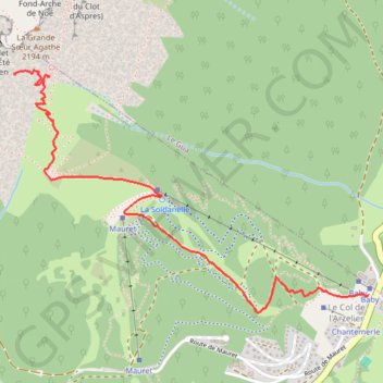 Itinéraire Sous Grande Soeur Agathe (Vercors), distance, dénivelé, altitude, carte, profil, trace GPS