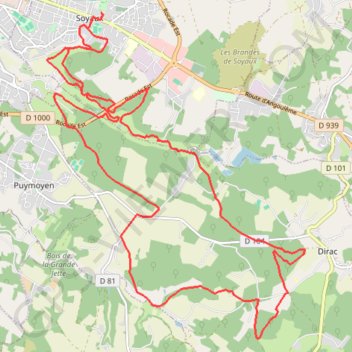 Itinéraire Vallée de l'Anguienne - Soyaux, distance, dénivelé, altitude, carte, profil, trace GPS
