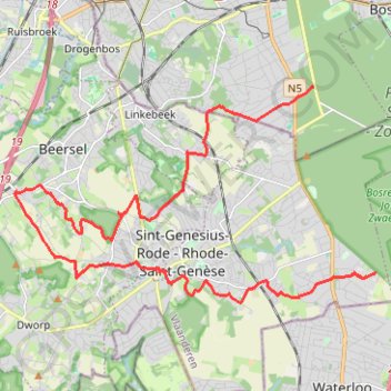 Itinéraire Uccle - Ukkel - Sint-Genesius-Rode - Rhode-Saint-Genèse, distance, dénivelé, altitude, carte, profil, trace GPS