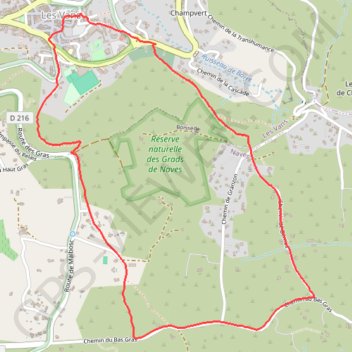 Itinéraire Les Vans - les gras ouest, distance, dénivelé, altitude, carte, profil, trace GPS
