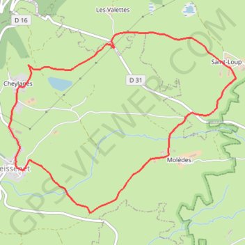 Itinéraire Laveissenet - Saint-Loup, distance, dénivelé, altitude, carte, profil, trace GPS