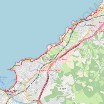 Itinéraire De Bidart à Saint-Jean-de-Luz par le GR8, distance, dénivelé, altitude, carte, profil, trace GPS