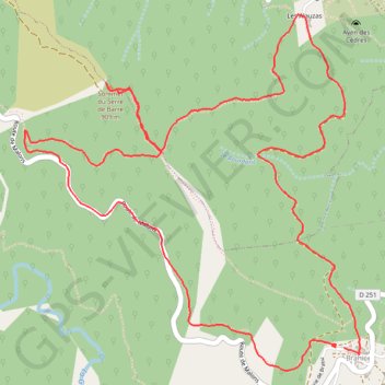 Itinéraire Serre de Barre, distance, dénivelé, altitude, carte, profil, trace GPS