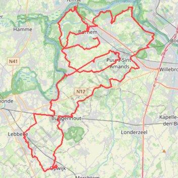 Itinéraire 100km Dodentocht 2025 - 56e editie, distance, dénivelé, altitude, carte, profil, trace GPS