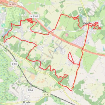 Itinéraire Les bois de Malville, distance, dénivelé, altitude, carte, profil, trace GPS