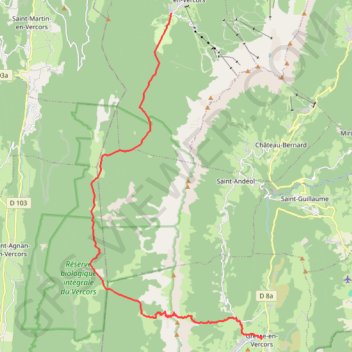 Itinéraire Corrençon-Gresse, distance, dénivelé, altitude, carte, profil, trace GPS