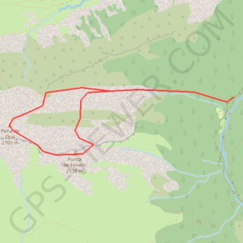 Itinéraire Pico Fenés et peña de Otal depuis la vallée de Bujaruelo, distance, dénivelé, altitude, carte, profil, trace GPS