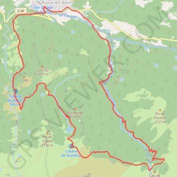 Itinéraire L'Étang de Guzet par la cascade d'Ars, distance, dénivelé, altitude, carte, profil, trace GPS