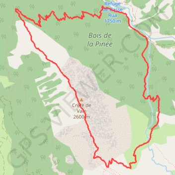 Itinéraire La Crête de Vars depuis la Basse Rua, distance, dénivelé, altitude, carte, profil, trace GPS