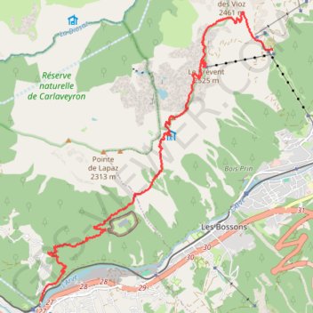 Itinéraire TMB Planpraz Les Houches, distance, dénivelé, altitude, carte, profil, trace GPS