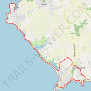Itinéraire Pouldohan Trévignon, distance, dénivelé, altitude, carte, profil, trace GPS