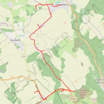 Itinéraire Gravelotte et la guerre de 14, distance, dénivelé, altitude, carte, profil, trace GPS