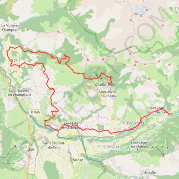 Itinéraire Rando du Champsaur, distance, dénivelé, altitude, carte, profil, trace GPS