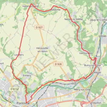 Itinéraire Vélo Boucle 30km - Auvers sur oise, distance, dénivelé, altitude, carte, profil, trace GPS