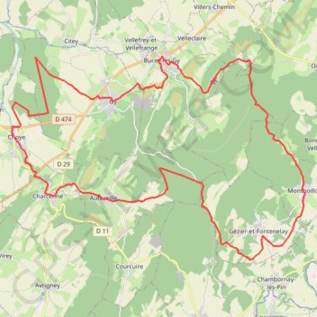 Itinéraire Monts de Gy - Grand Tour des Monts de Gy, distance, dénivelé, altitude, carte, profil, trace GPS