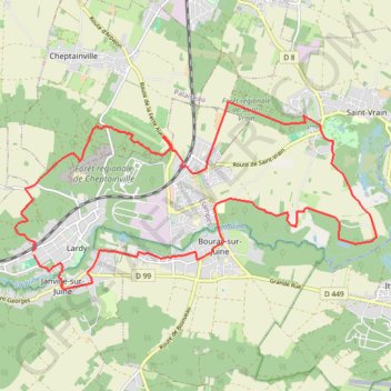 Itinéraire Lardy boucle Saint Vrain, distance, dénivelé, altitude, carte, profil, trace GPS