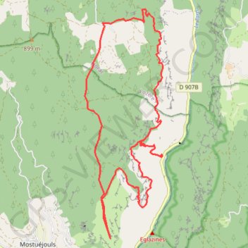 Itinéraire Causse de Sauveterre, distance, dénivelé, altitude, carte, profil, trace GPS