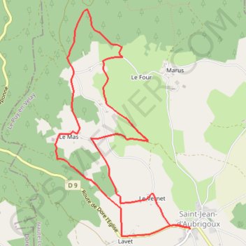 Itinéraire Pays de Craponne - Saint-Jean, distance, dénivelé, altitude, carte, profil, trace GPS