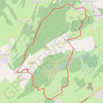 Itinéraire Du côté du Bizot entre Maîche et Morteau, distance, dénivelé, altitude, carte, profil, trace GPS