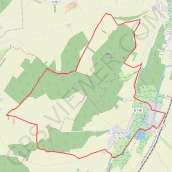Itinéraire Le bois-du-Roi - Remiencourt, distance, dénivelé, altitude, carte, profil, trace GPS