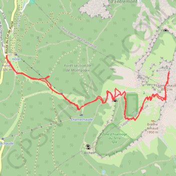 Itinéraire Chamechaude, distance, dénivelé, altitude, carte, profil, trace GPS