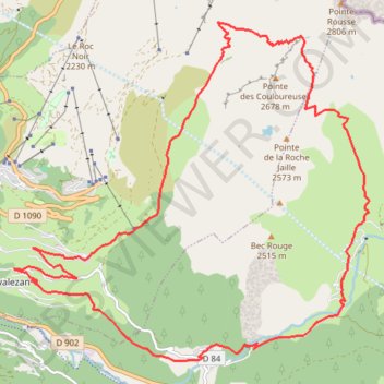 Itinéraire Passage de la Louïe Blanche, distance, dénivelé, altitude, carte, profil, trace GPS