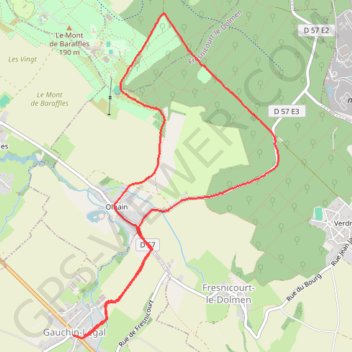 Itinéraire Gauchin le Gal - Tour du golf d'Olhain, distance, dénivelé, altitude, carte, profil, trace GPS