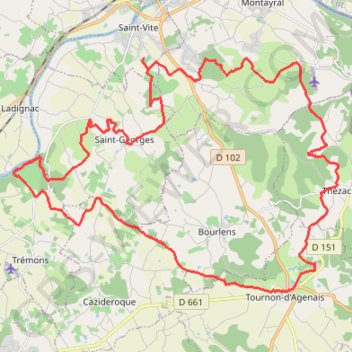 Itinéraire Saint-Vite, distance, dénivelé, altitude, carte, profil, trace GPS