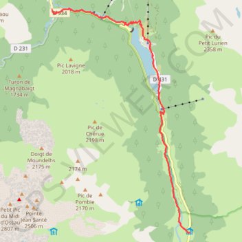 Itinéraire GR 108 A du caillou de Soques à Gabas - Entretien du balisage, distance, dénivelé, altitude, carte, profil, trace GPS