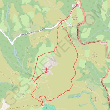 Itinéraire Alkurruntz depuis Lizarmeaka, distance, dénivelé, altitude, carte, profil, trace GPS