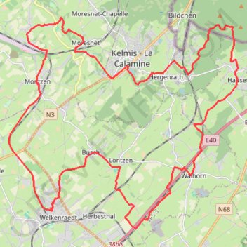 Itinéraire Welkenraedt - Bois d'Aix-la-Chapelle, distance, dénivelé, altitude, carte, profil, trace GPS