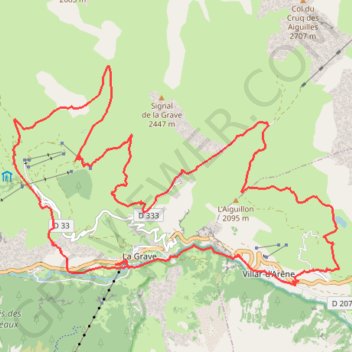 Itinéraire Trophée de la Meije, distance, dénivelé, altitude, carte, profil, trace GPS
