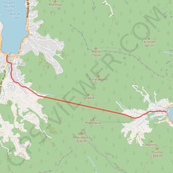 Itinéraire 44 - Traversée Vaiare Paopao-1381948, distance, dénivelé, altitude, carte, profil, trace GPS