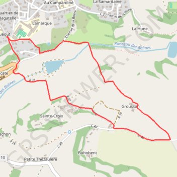 Itinéraire Groussan - Lectoure, distance, dénivelé, altitude, carte, profil, trace GPS