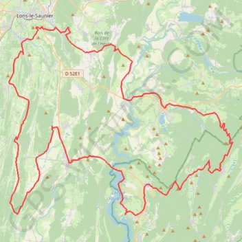 Itinéraire JURA LONS ORGELET PRESILLY, distance, dénivelé, altitude, carte, profil, trace GPS