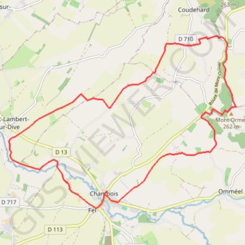 Itinéraire Pays d'Auge Ornais - Août 1944, distance, dénivelé, altitude, carte, profil, trace GPS