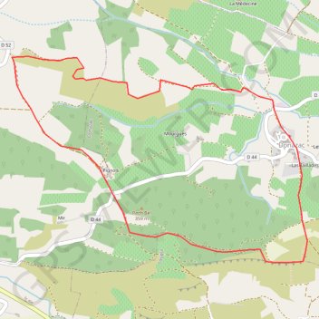 Itinéraire Rando boucle de Donazac, distance, dénivelé, altitude, carte, profil, trace GPS