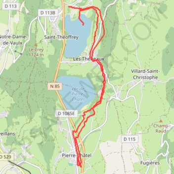 Itinéraire Vélo : marché de Pierre Châtel, distance, dénivelé, altitude, carte, profil, trace GPS
