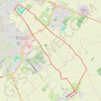 Itinéraire Le chemin de la crête Picarde - Neuville-Vitasse, distance, dénivelé, altitude, carte, profil, trace GPS