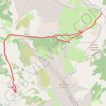 Itinéraire RSPG Truziaud le col de la Saume, distance, dénivelé, altitude, carte, profil, trace GPS