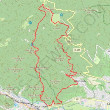 Itinéraire Vo.., distance, dénivelé, altitude, carte, profil, trace GPS