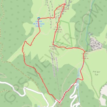 Itinéraire Randonnée pravouta, distance, dénivelé, altitude, carte, profil, trace GPS