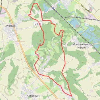 Itinéraire Beauvaisis - Les bois de Warluis, distance, dénivelé, altitude, carte, profil, trace GPS